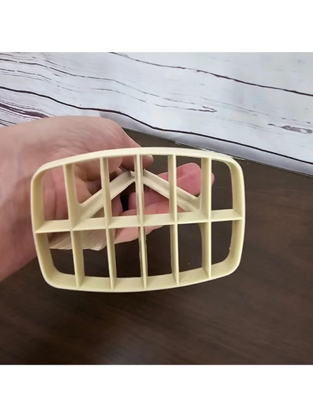 Foley Beige Plastic Potato Masher With Grid Design For Smooth & Easy Mashing